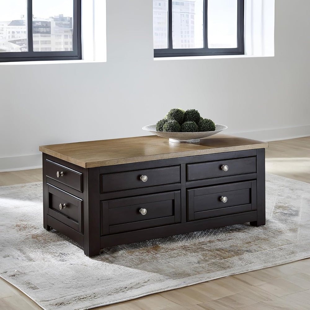 Signature Design by Ashley Drazmine Casual Lift-Top Coffee Table with 4 Drawe...