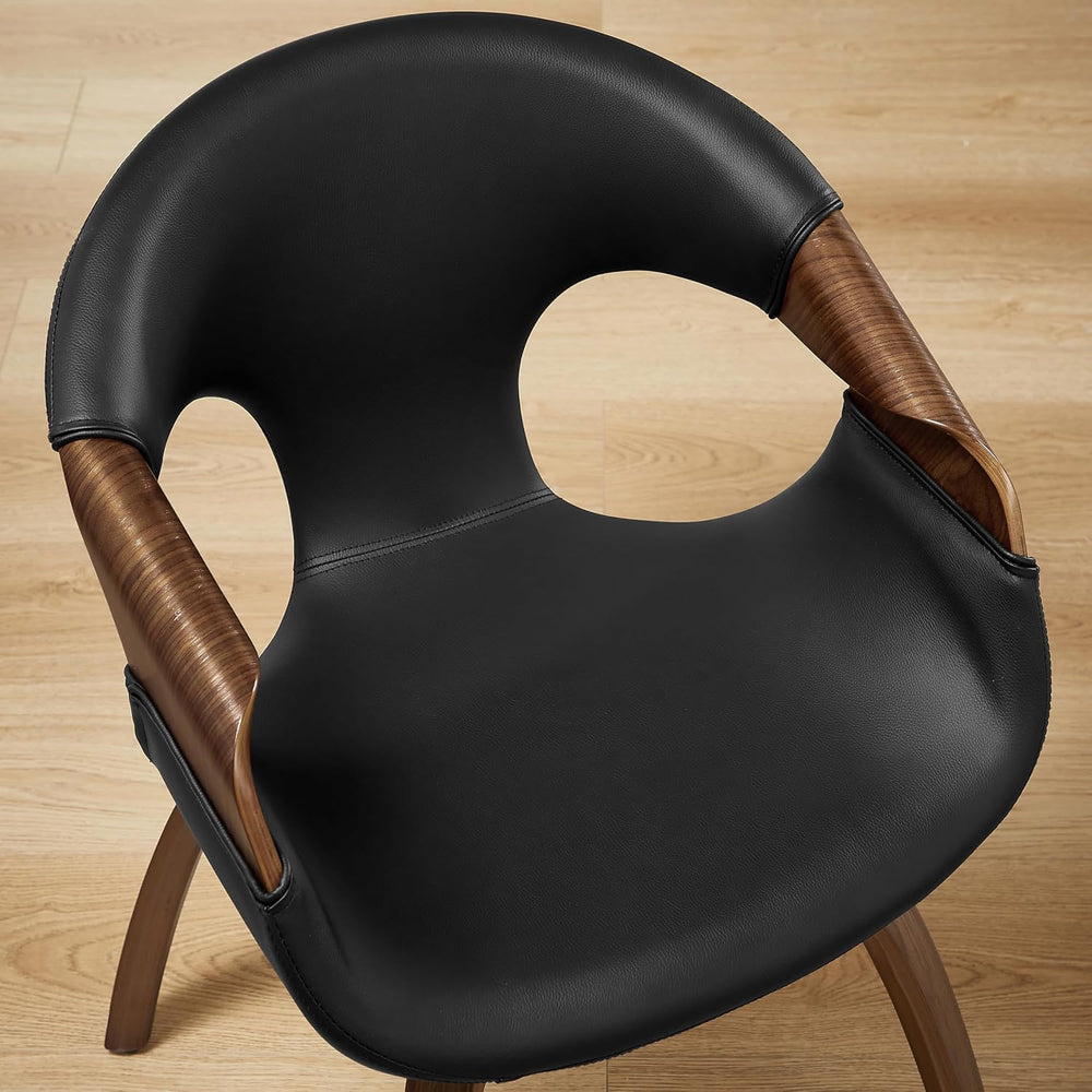 Zouron Swivel Dining Chair, Mid Century Modern Upholstered Desk Chair with Wo...