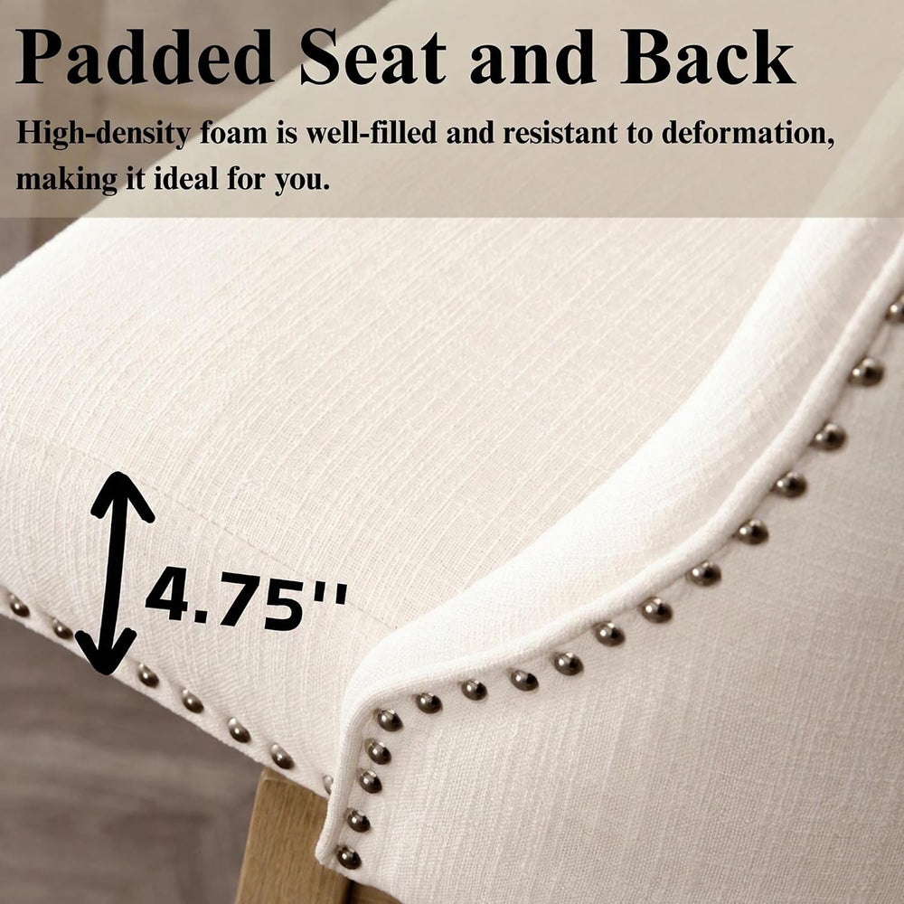 27.5" Counter Height Bar Stools Set of 3 for Kitchen Island Linen Stool ...