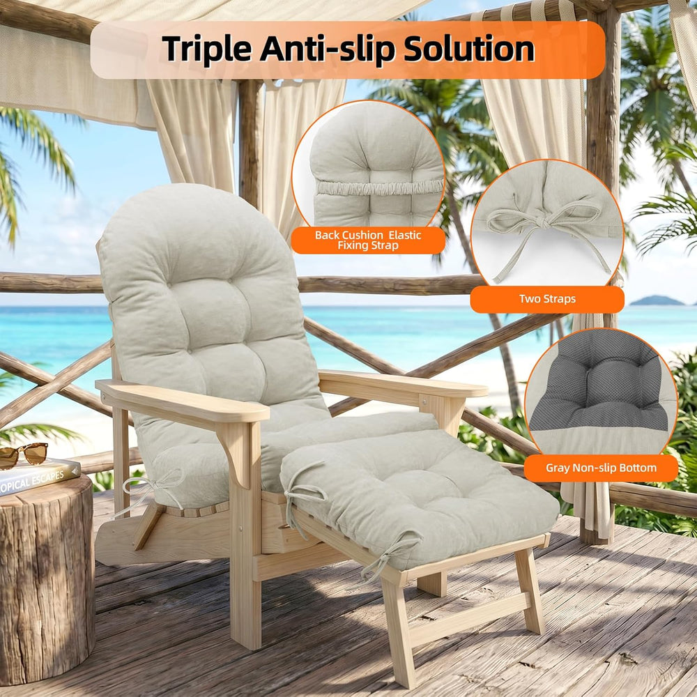 Rocking Chair Cushion Set, Ottoman Cushion Included, Oyster White