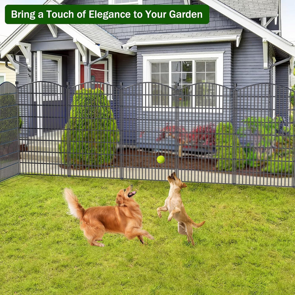 10 Panel No Dig Decorative Garden Fence 48" H x 22.6'L Outdoor Dog B...