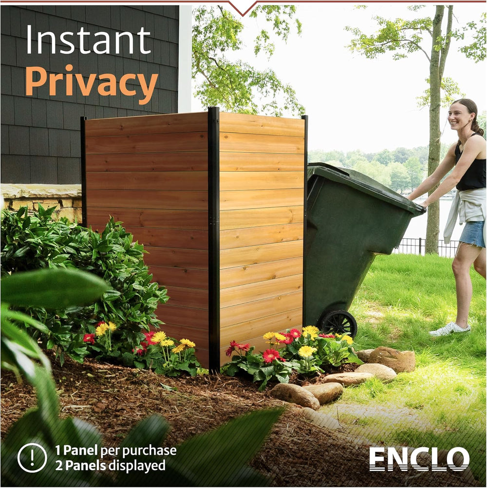 Enclo Fairmont Privacy Screen, Cedar Wood DIY No Dig Kit