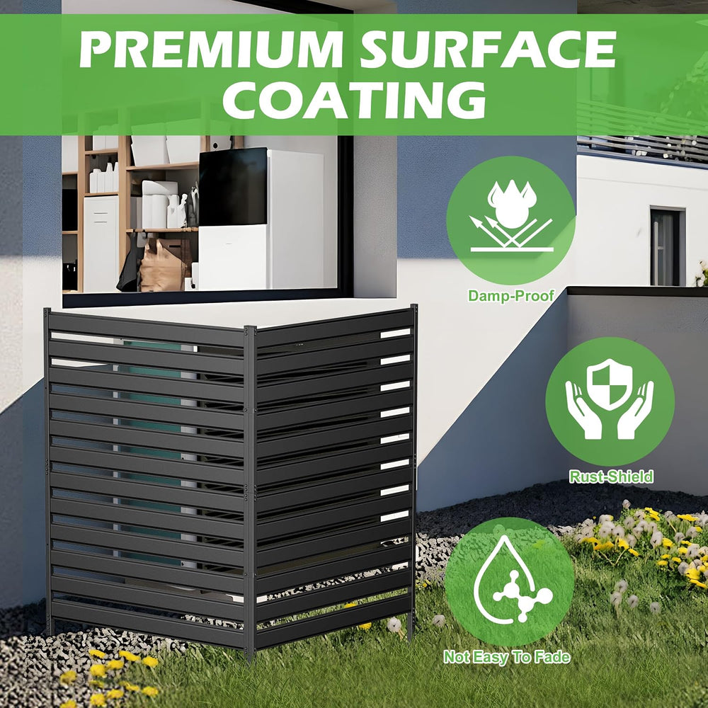 Metal Privacy Screen Outdoor, 1-Panel No-Dig Privacy Fence 38 in W x 48 in H ...