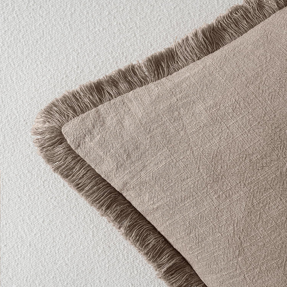 MIULEE Boho Linen Fringe Decorative Fall Throw Pillow Covers Dune 20x20