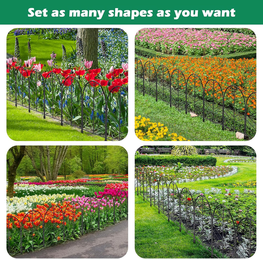 30 Pack Animal Barrier Garden Fence, Metal No Dig Panels, 32ft x 22in High