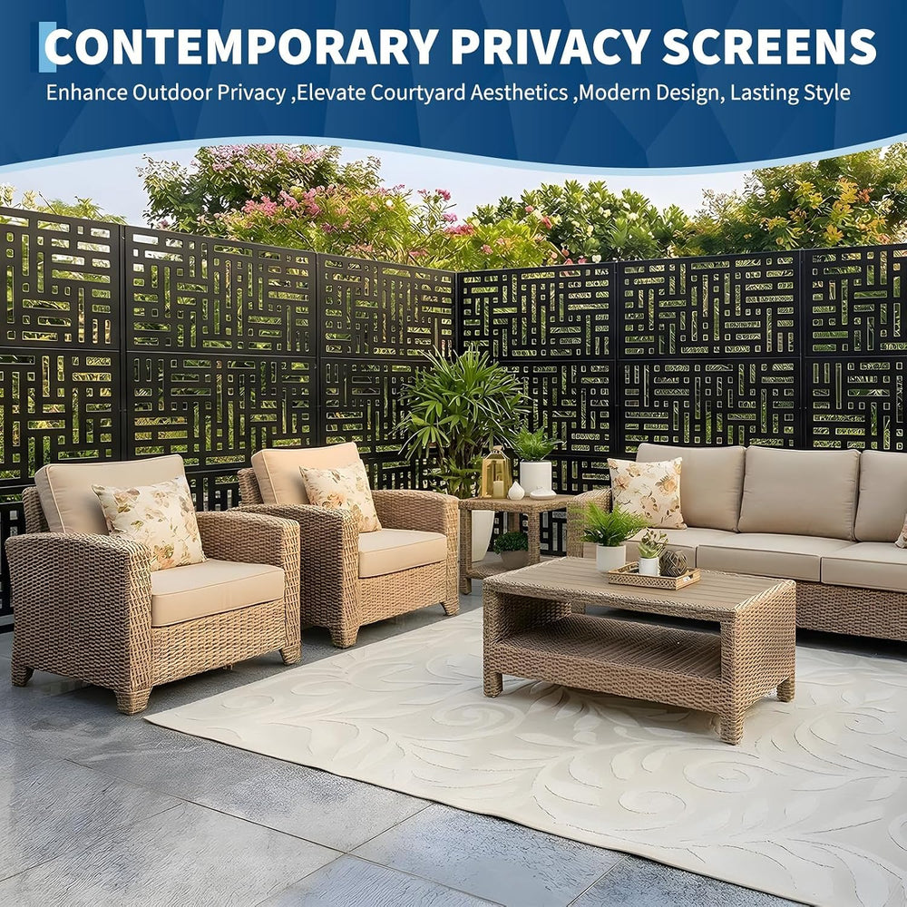Garvee Metal Privacy Screen Outdoor, 72"h×47"w Balcony Patio Privac...