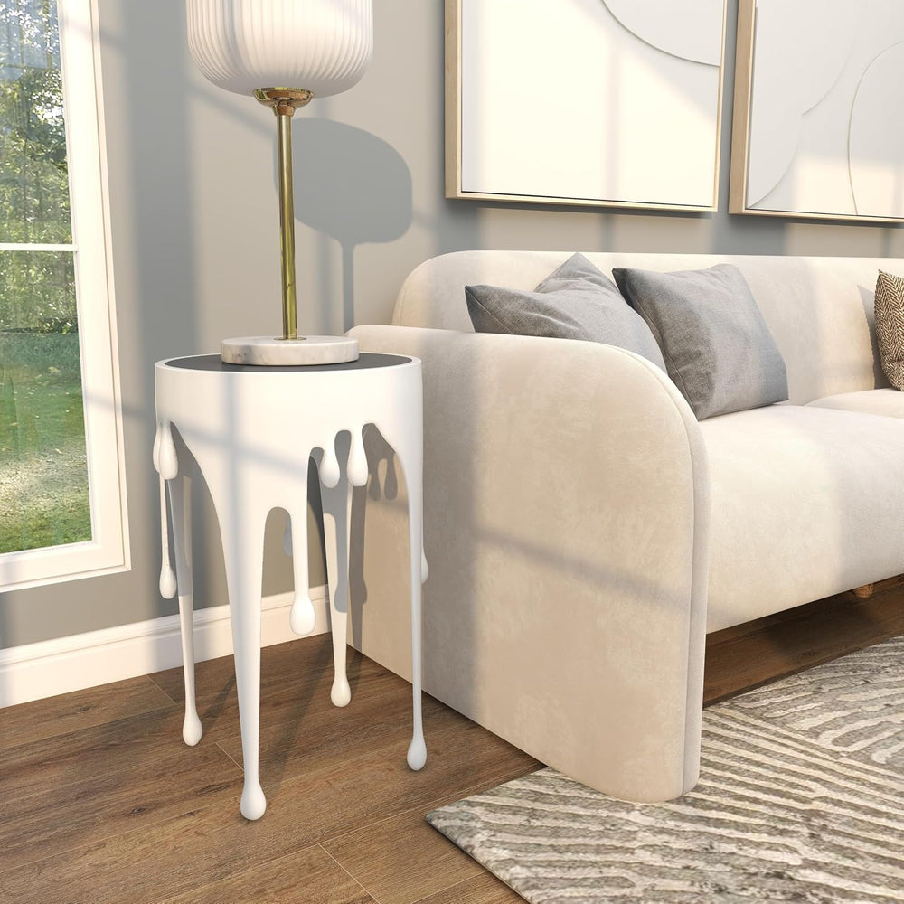 Deco 79 Aluminum Metal Abstract Side Table 16" x 16" x 25", White