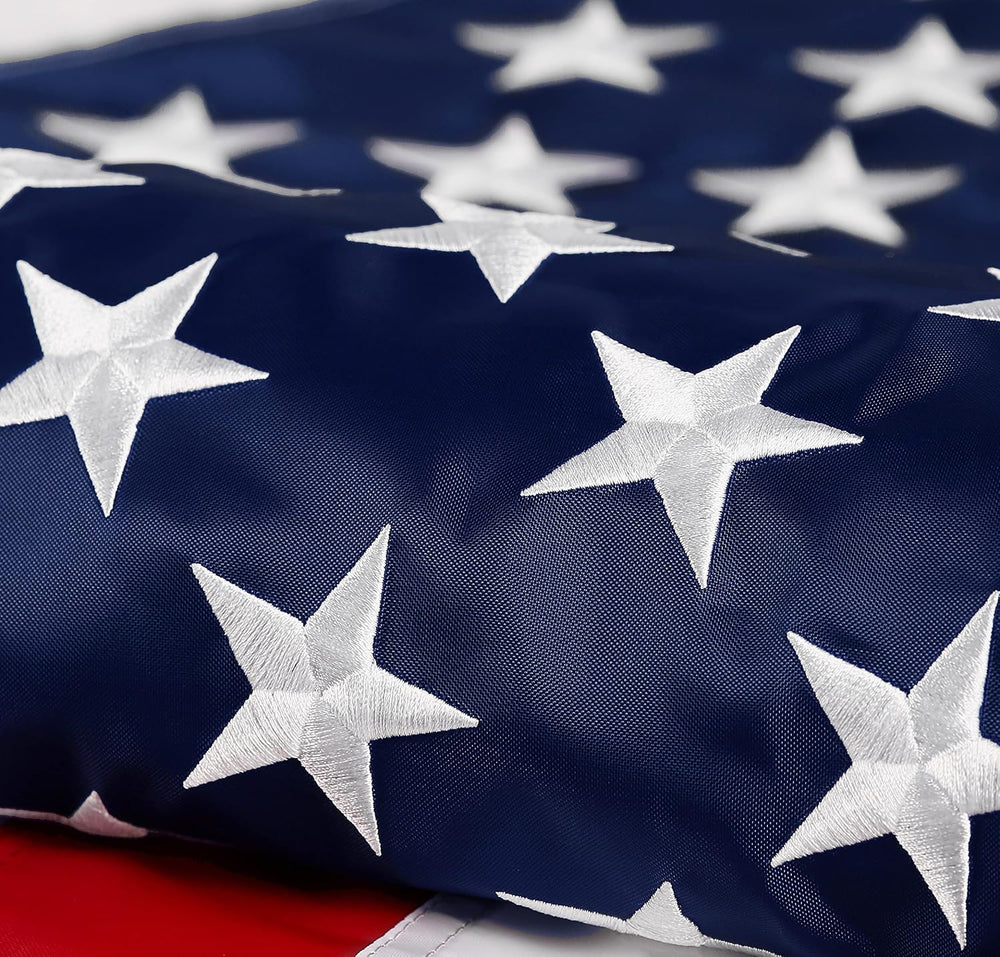 American Flag 4x6 ft: Long Lasting US Flag, Heavy Duty Nylon, Embroidered Sta...