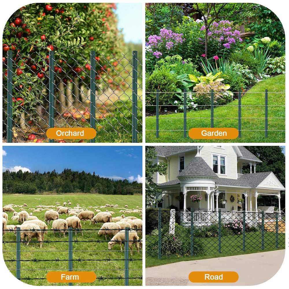 Amagabeli Heavy Duty Metal Fence Posts 4 Feet 10 Pack No Dig Garden U Post St...