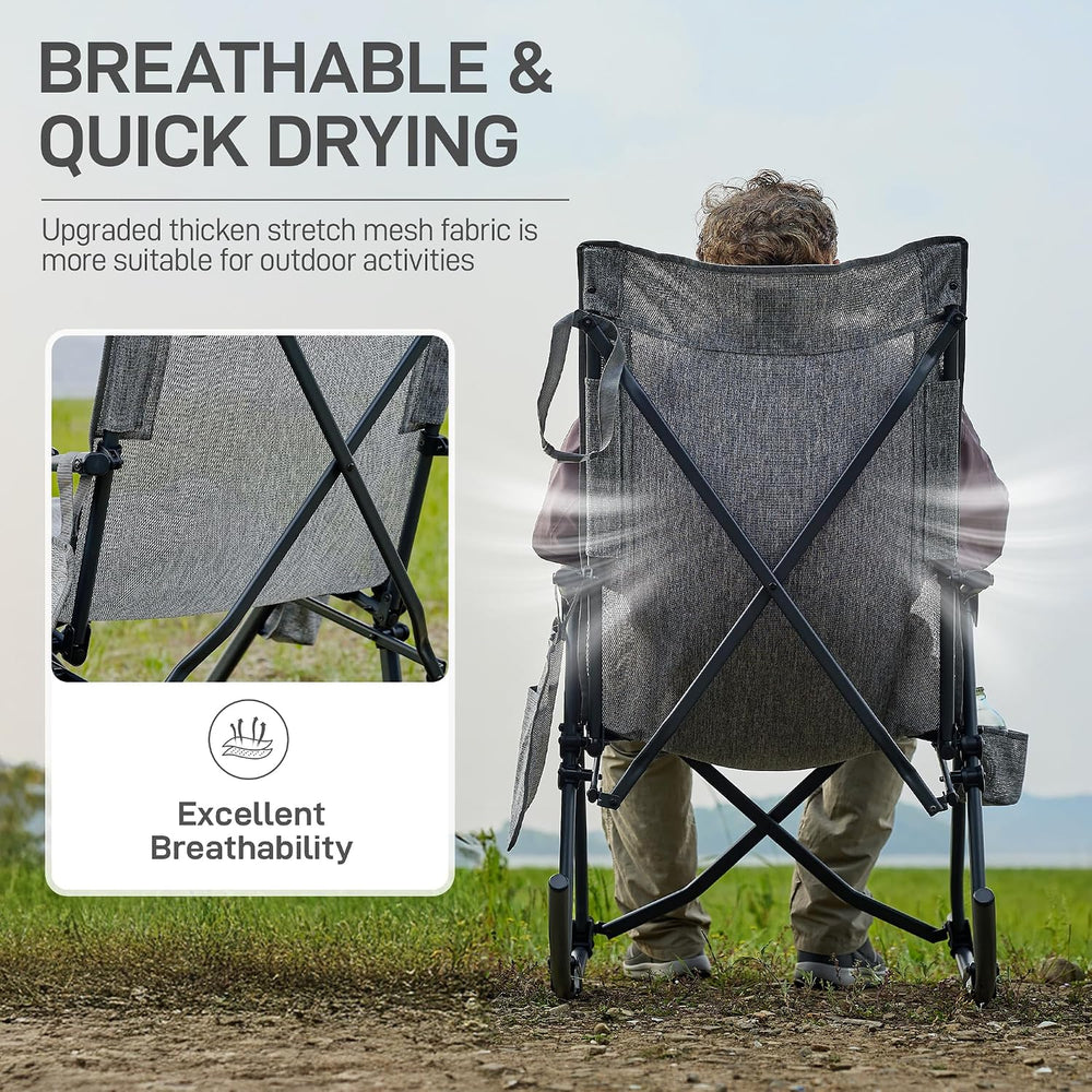 EVER ADVANCED Compact Folding Rocking Camping Chair