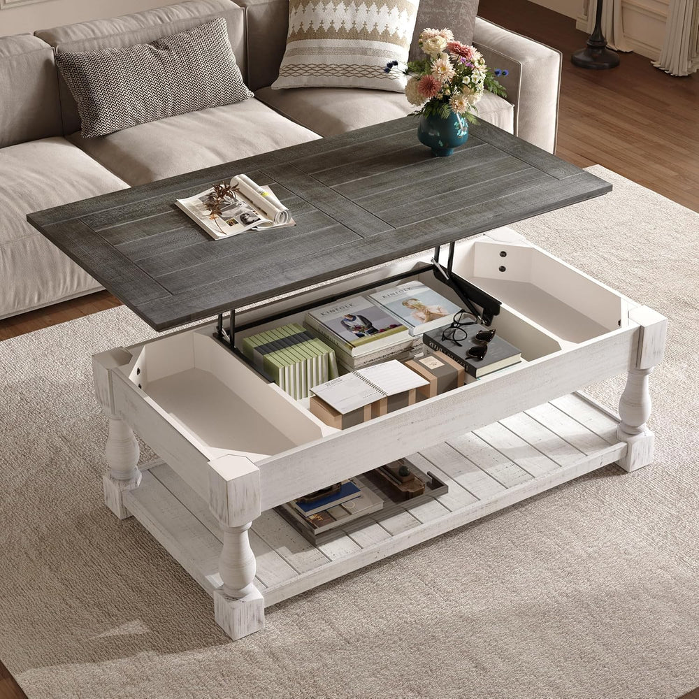 Henf Lift Top Coffee Table with Storage,47.24" Solid Wood Coffee Tables ...