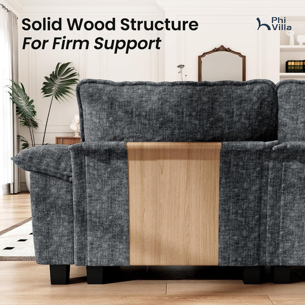 PHI VILLA 2-Piece Modular Loveseat Couch & 3-Seat Sectional Sofa Set
