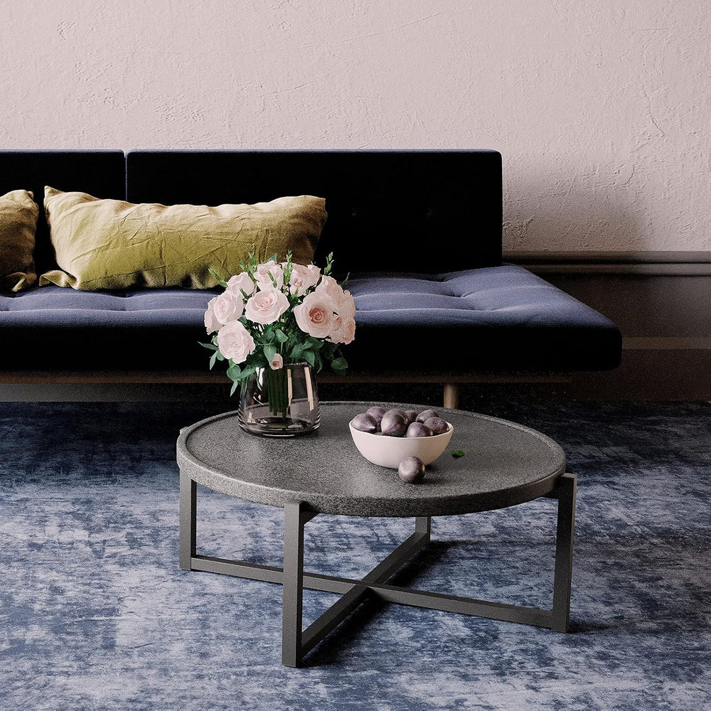 SUNBURY Outdoor Coffee Table Dark Grey, 12''H x 31.5''W Patio...