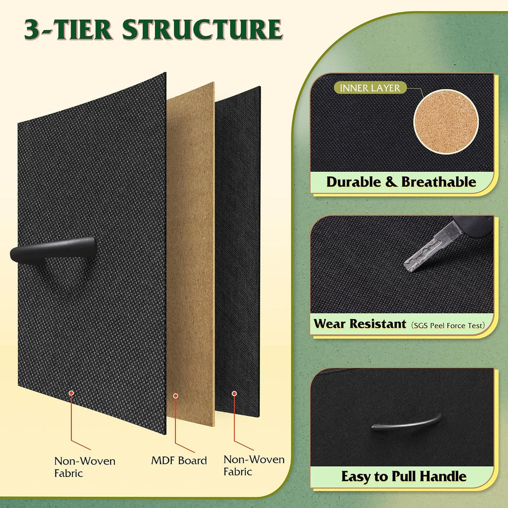 WLIVE 8 Drawer Fabric Dresser for Bedroom, Storage Tower, Black & Rustic
