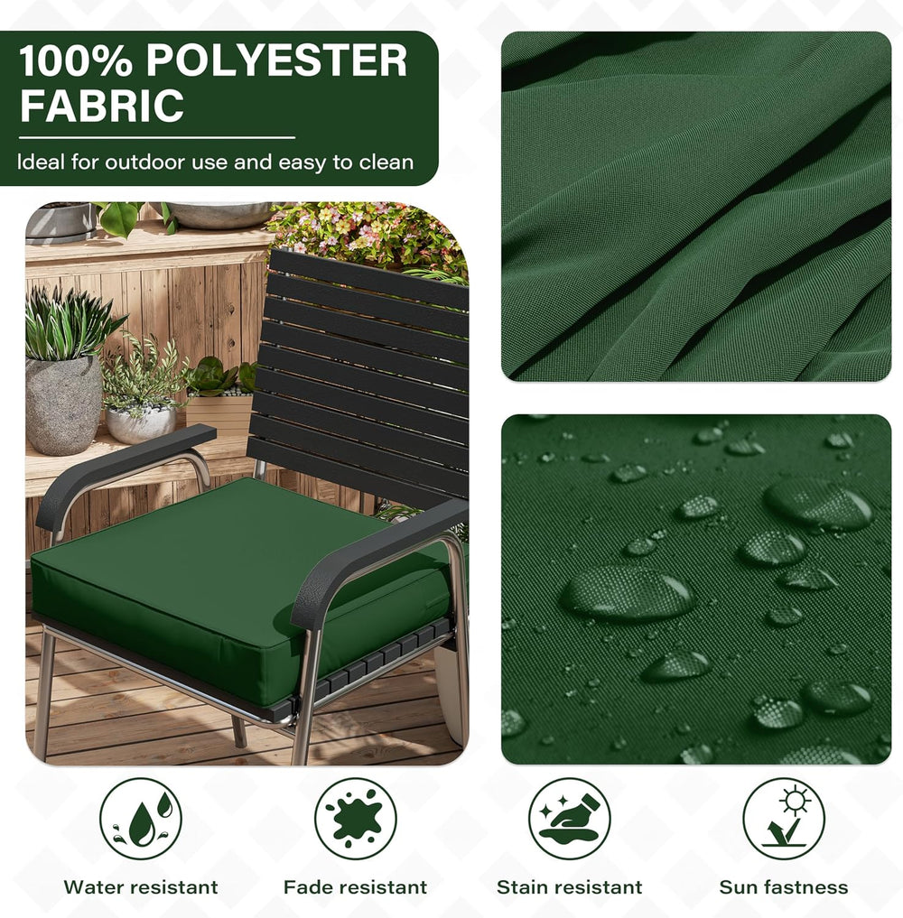 Patio Chair Cushions 22 x 22 x 4 Inch Waterproof Outdoor Seat Cushions for Pa...