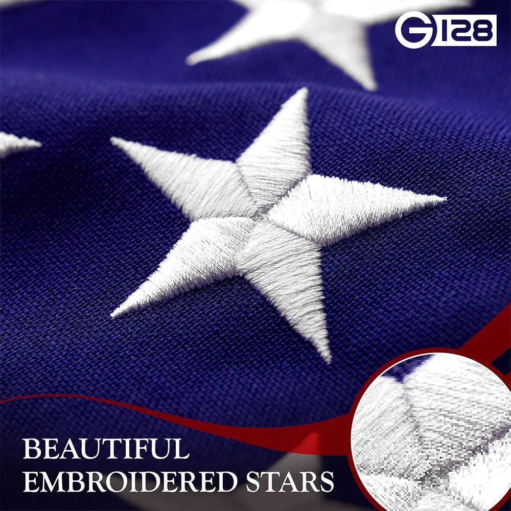 G128 8x12 Ft American Flag Deluxe TearProof Series, Featuring Super Tough Spu...