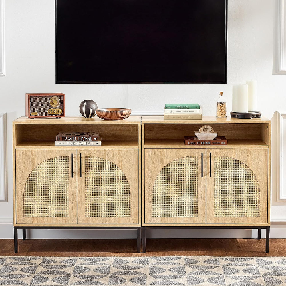 Best Choice Products Rattan Sideboard Buffet Cabinet, Entryway Table, Accent ...
