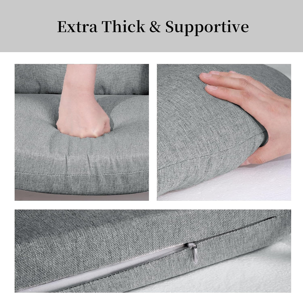 HOMBYS Glider Rocker Replacement Cushions with Storage Side Pocket,Linen-Like...