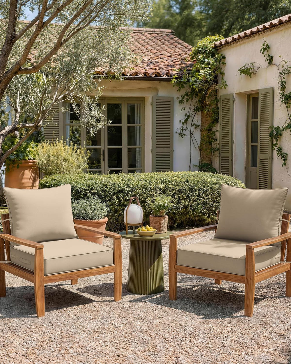 Outdoor Chair Cushion Set of 2, 22x22x4 Waterproof Fade Resistant