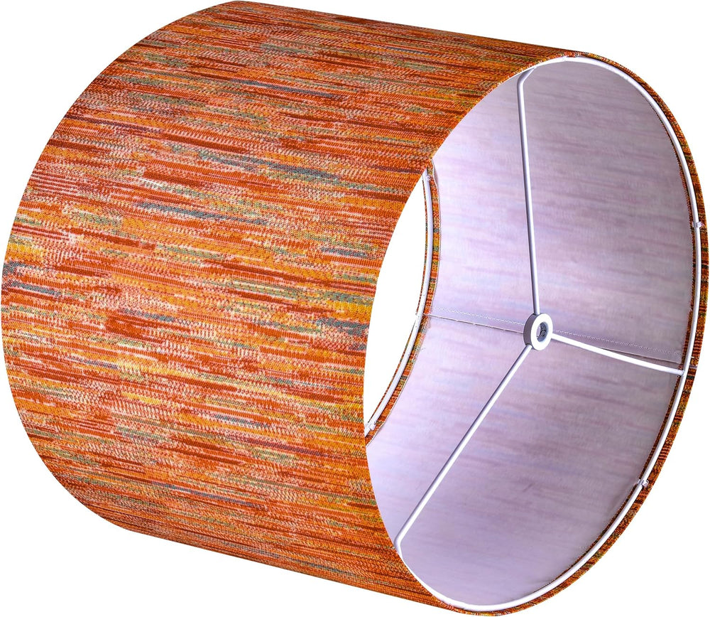 GO&SO Striped Drum Lamp Shades Set of 2,13"Dx10"H Boho Chroma R...