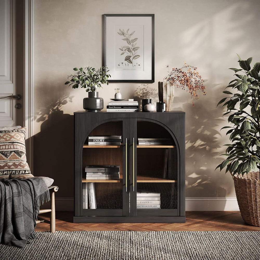 BELLEZE 32.5" Kitchen Storage Cabinet with Adjustable Shelves,Freestandi...
