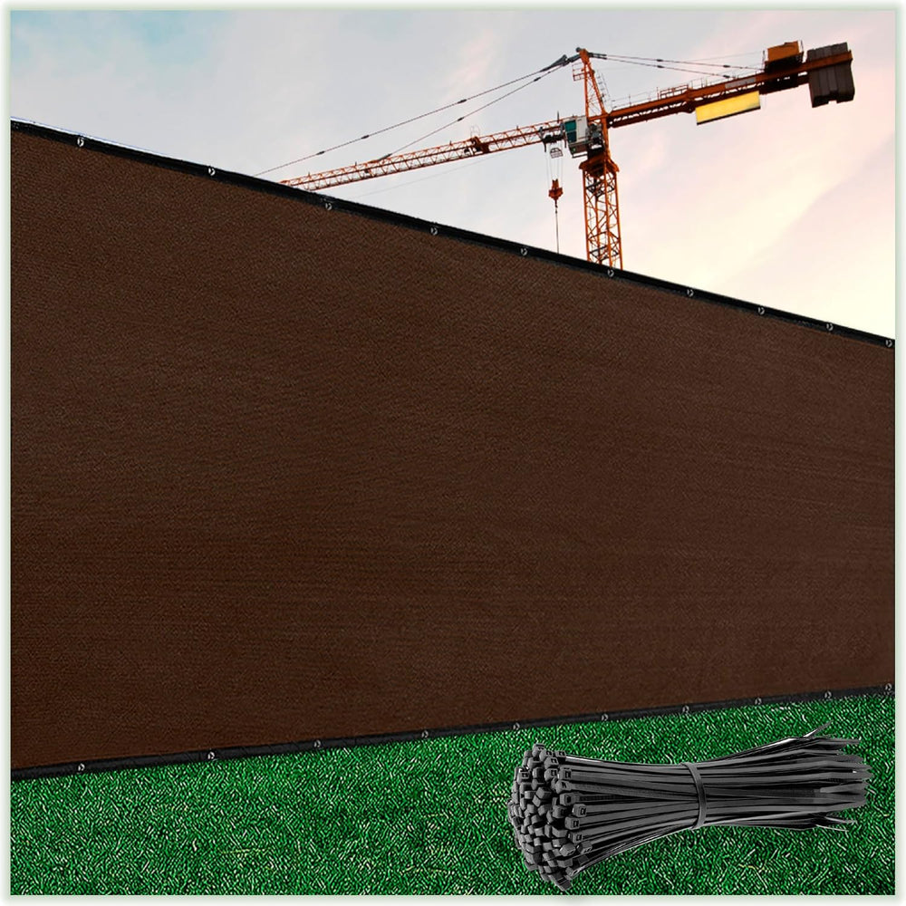 Colour Tree 4' x 85' Brown Fence Privacy Screen, 90% Blockage Windscreen