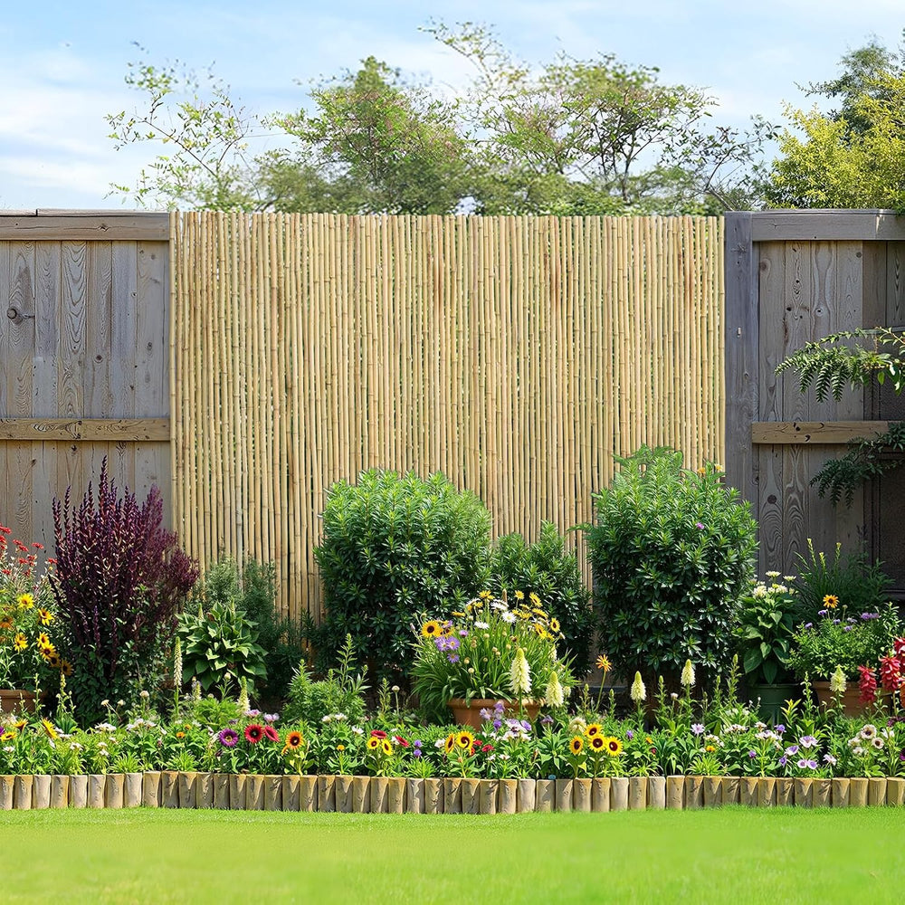VEVOR Natural Rolled Bamboo Fence, Eco-Friendly Privacy Screen - 4 ft H x 6 f...