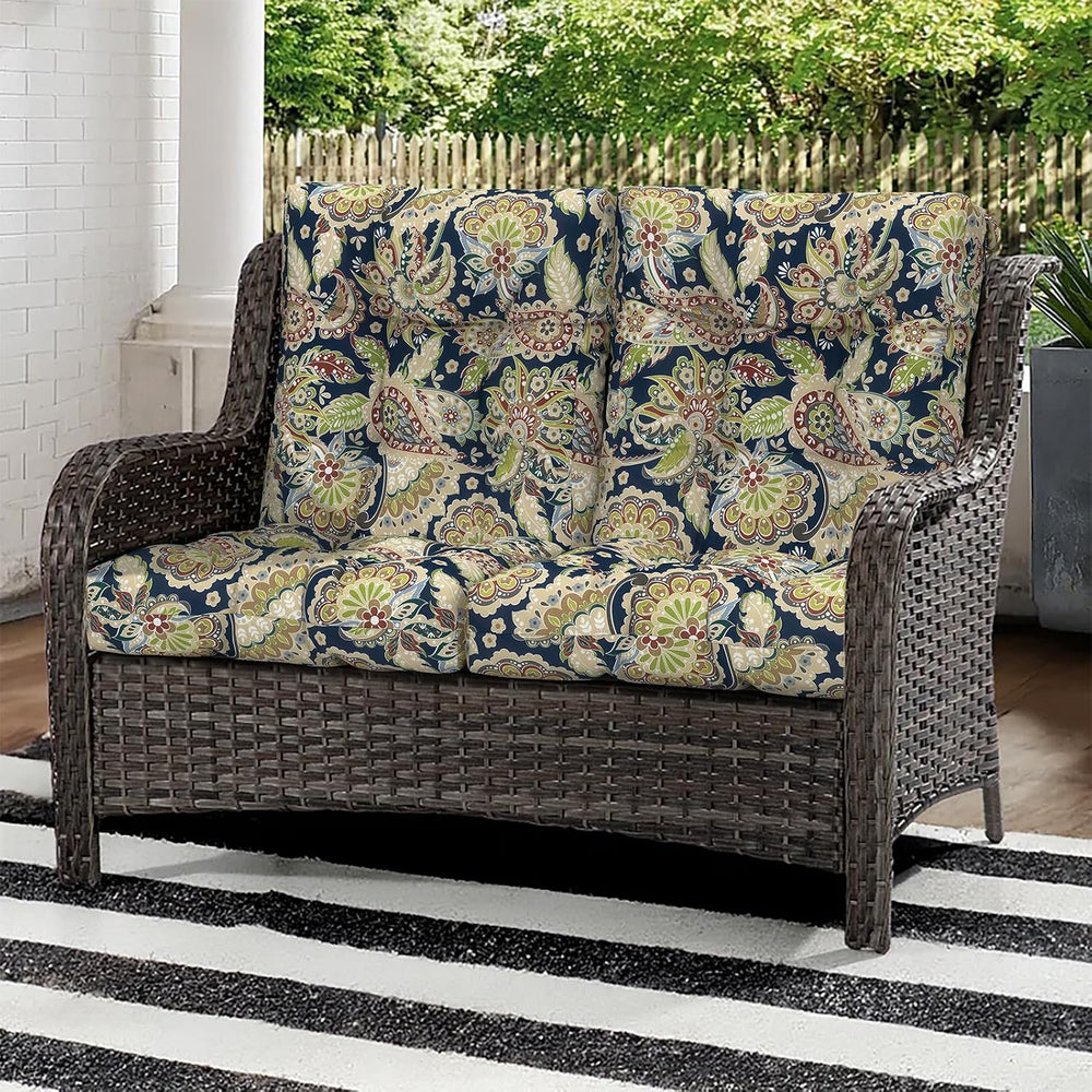 Outdoor Back Chair Cushions, Tufted Back Patio Furniture Cushions Set of 2, W...