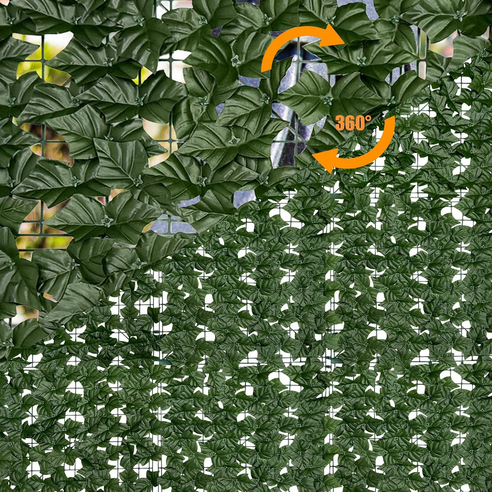 48"x128" (43 Sqft), Artificial Ivy Vine Privacy Fence Screen Roll