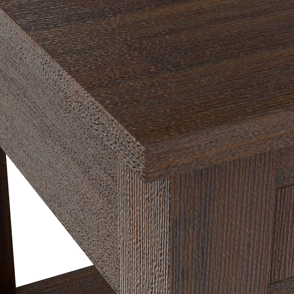 SIMPLIHOME Monroe 22" Wide Solid Wood End Table in Charcoal Brown