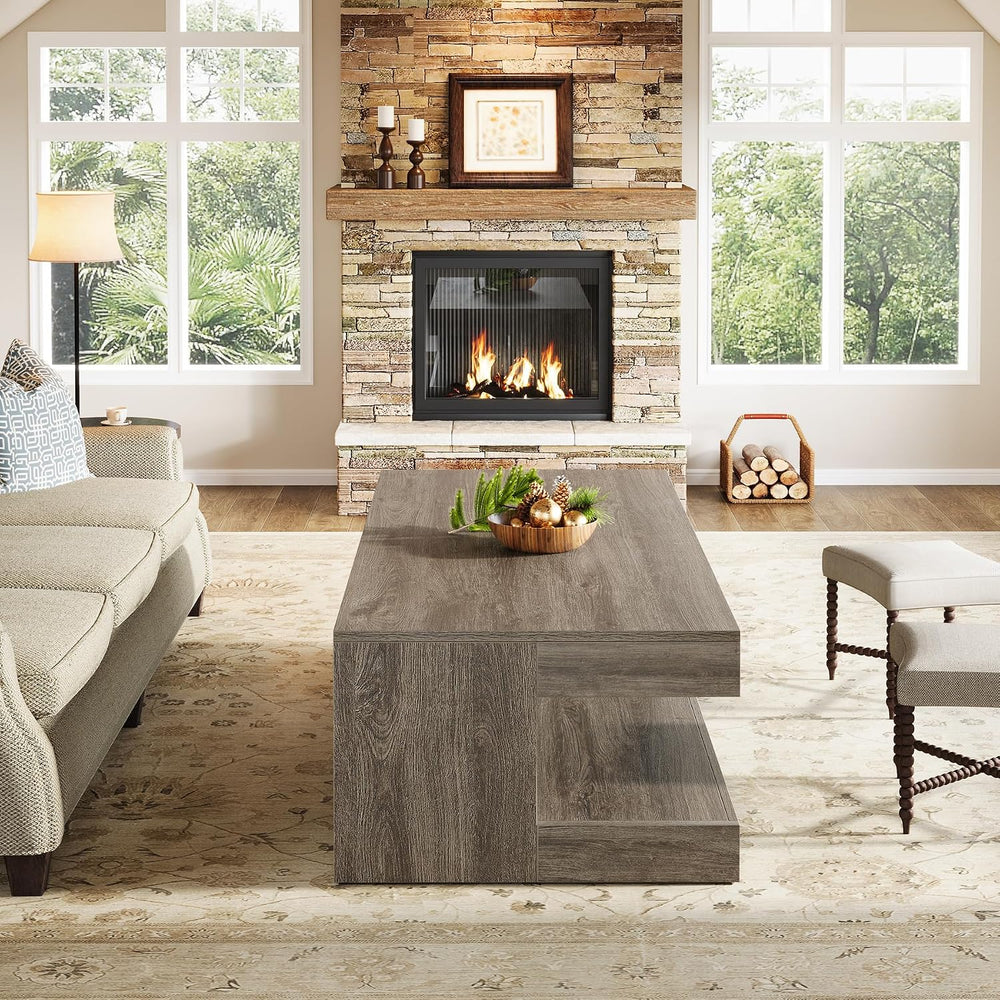 Tribesigns Coffee Table for Living Room, 47.24" Center Tea Table