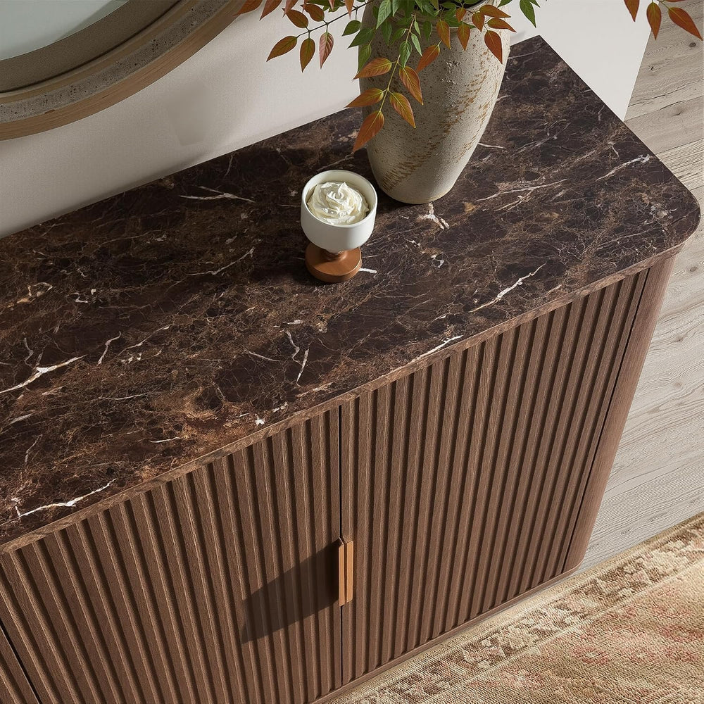 win2win 63" Fluted Sideboard Buffet Cabinet with Storage