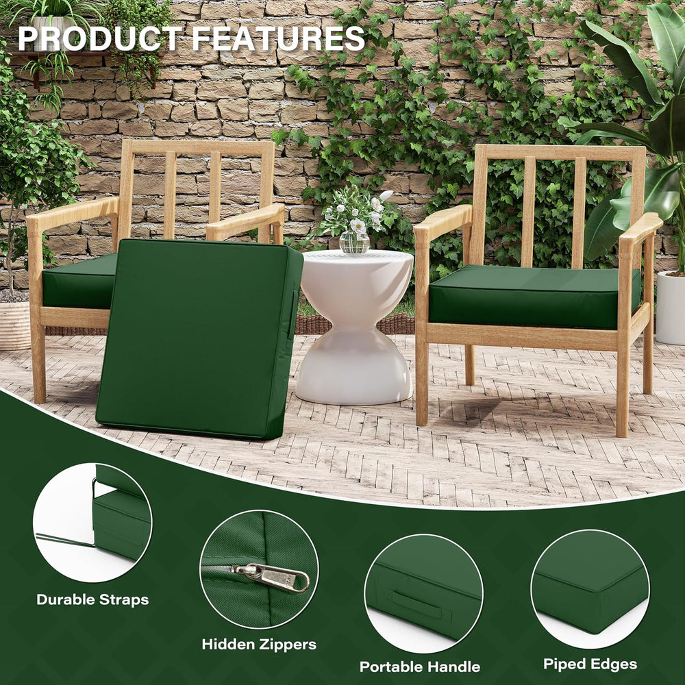 Patio Chair Cushions 22 x 22 x 4 Inch Waterproof Outdoor Seat Cushions for Pa...