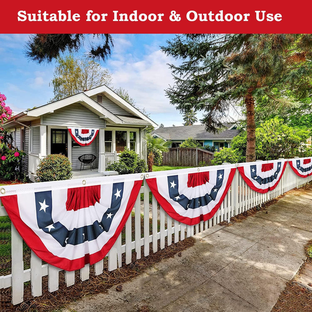 3x6 Ft USA Pleated Fan Flag, American US Flag Bunting for Outside, Patriotic ...