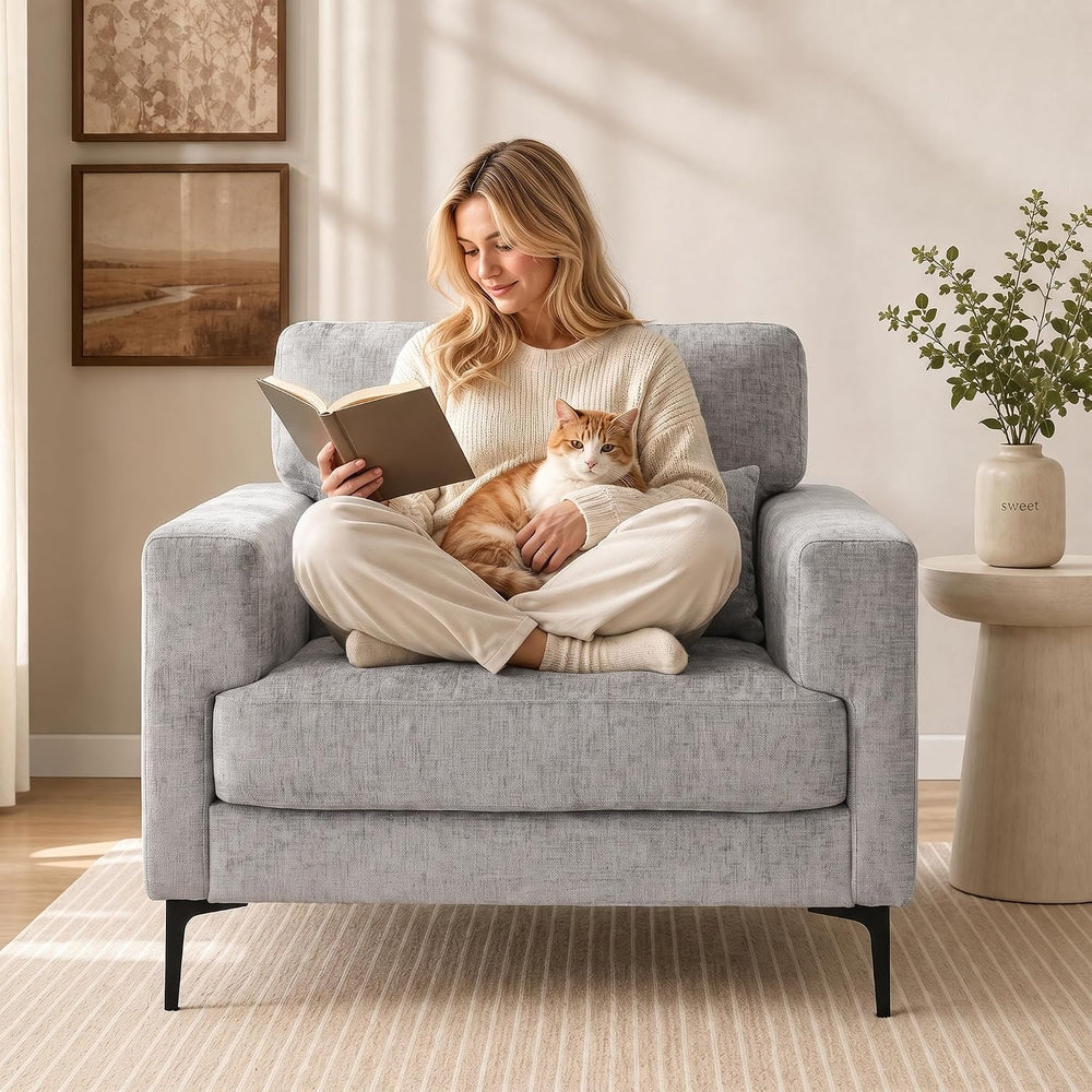 Oversized Accent Chair Armchair with Metal Legs