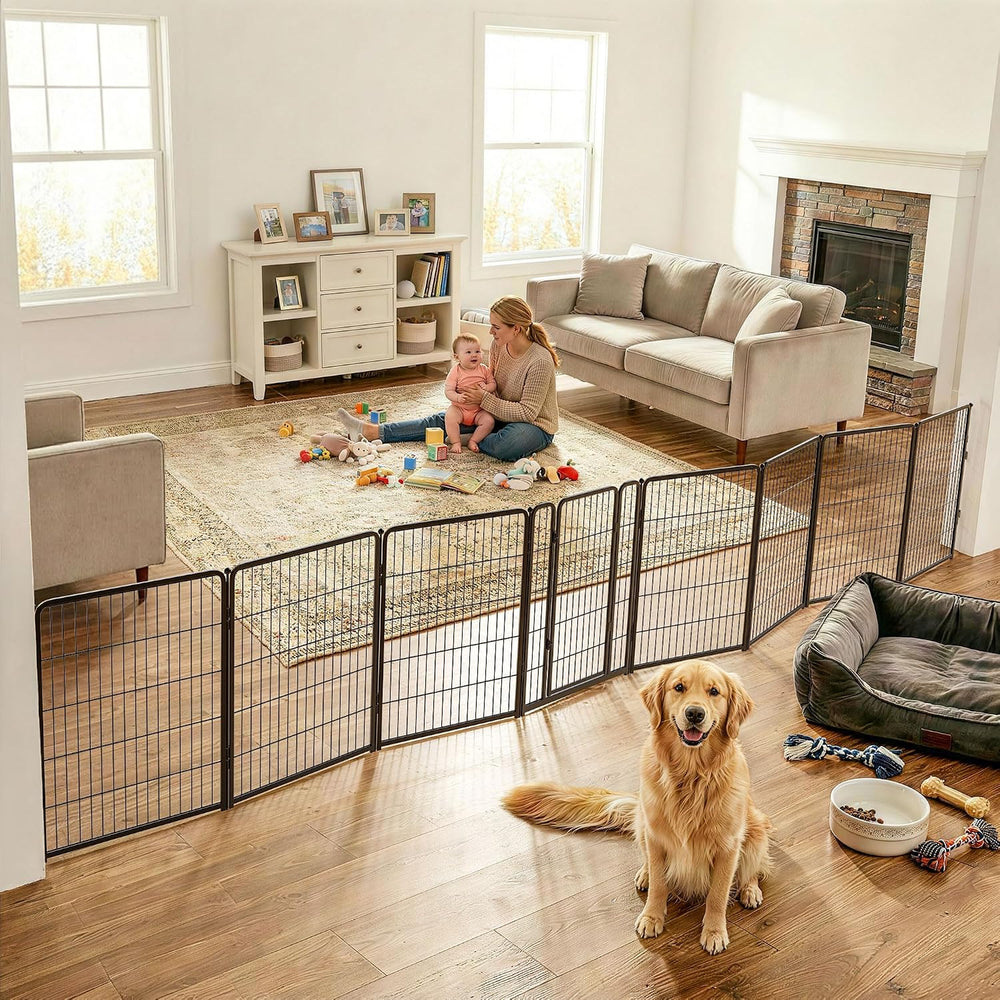 FXW Dog Gate, Extra Wide Adjustable for Openings Up to 219", 40" H