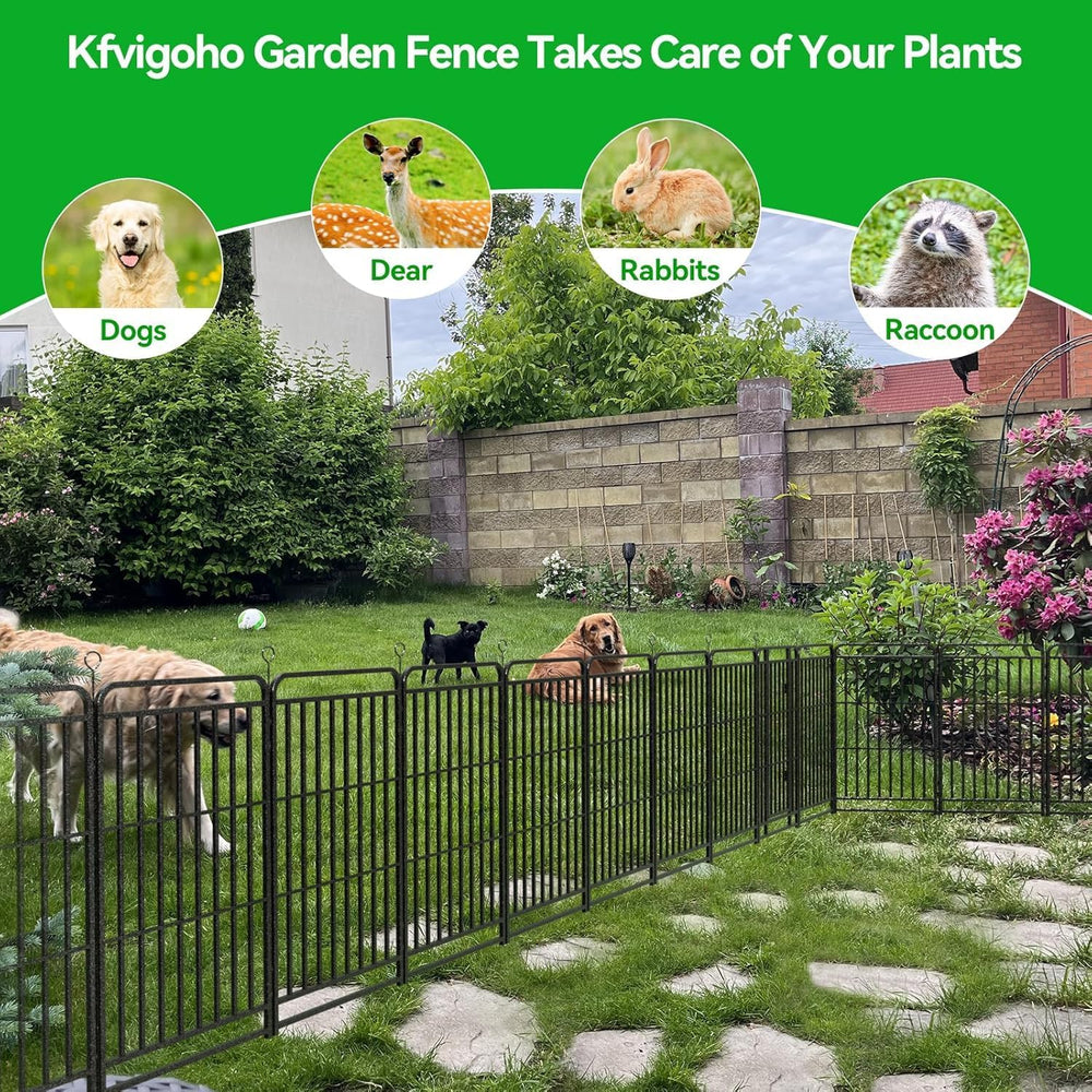Kfvigoho Garden Fencing 72 ft(L) X 47 in(H) Decorative No Dig Garden Fence fo...