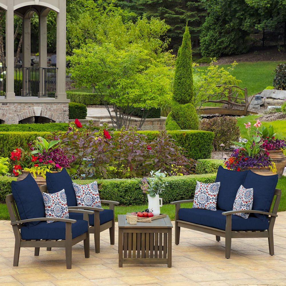 Arden Outdoor Chair Cushions, Patio Furniture, 22x24 Foam Deep Seat, 4 Sets