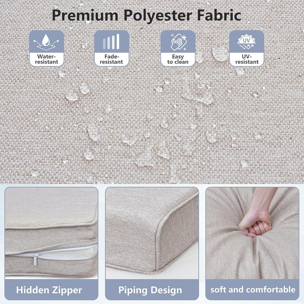 Skypatio Outdoor Deep Seat Chair Cushions Set 24 x 24 Inch, Waterproof UV-Res...