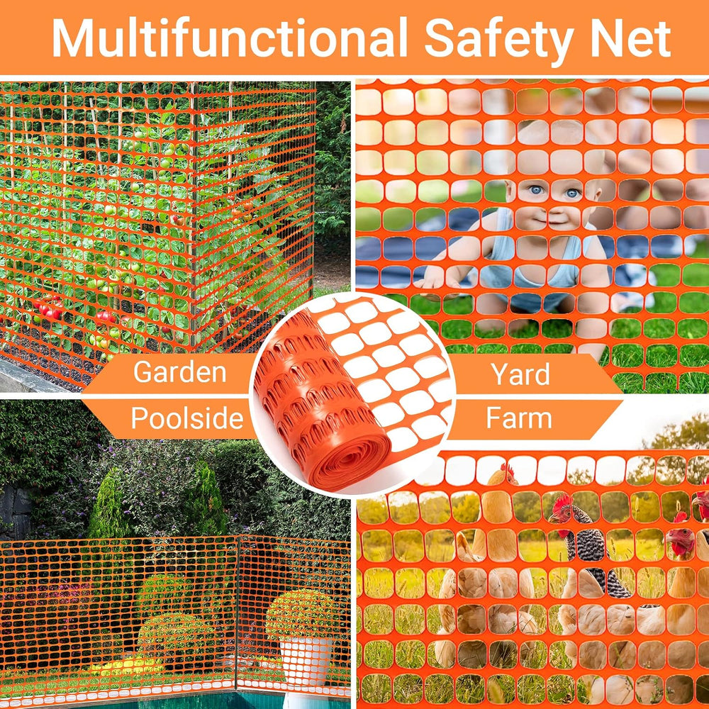 DOEWORKS Plastic Safety Fence, 4 ft x 100 ft Barrier Netting, Orange