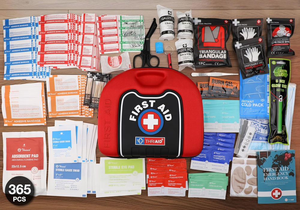 365 PCS First Aid Kit, Waterproof Well-Organized Hard Shell EVA Case