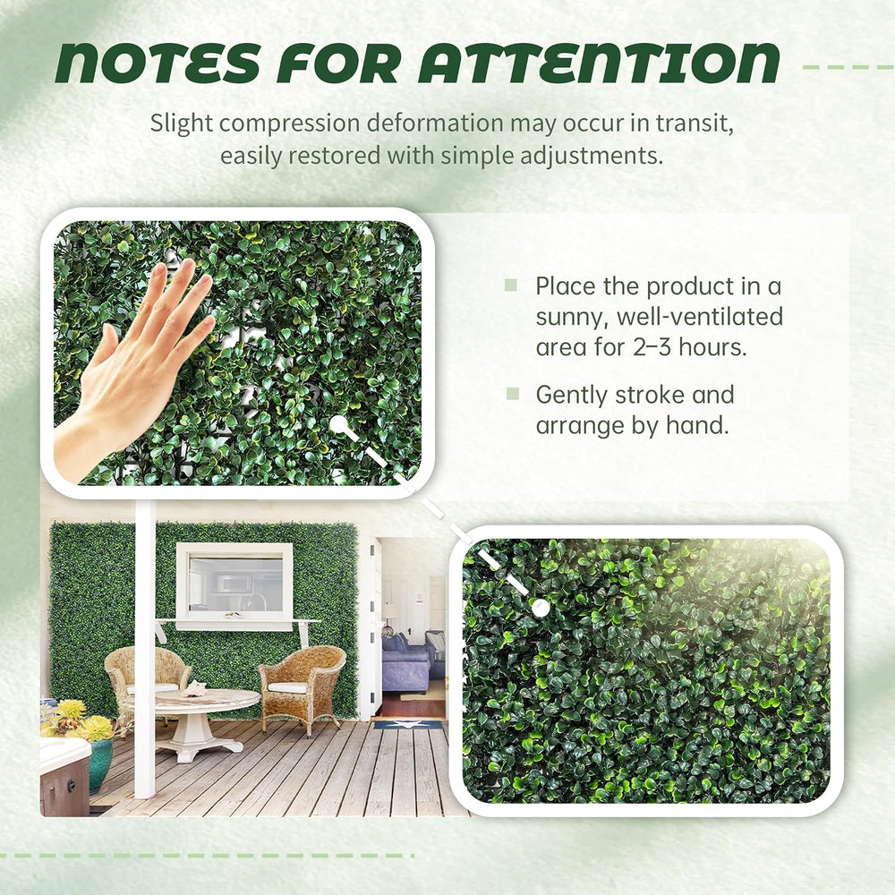TTTM 40"x120" 33.4 Sqft, UV-Resistant Artificial Boxwood Hedge Roll...