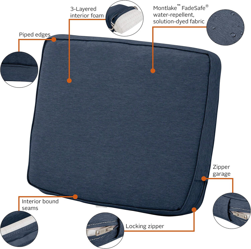 Classic Accessories Montlake Water-Resistant 21 x 22 x 4 Inch Patio Lounge Ba...