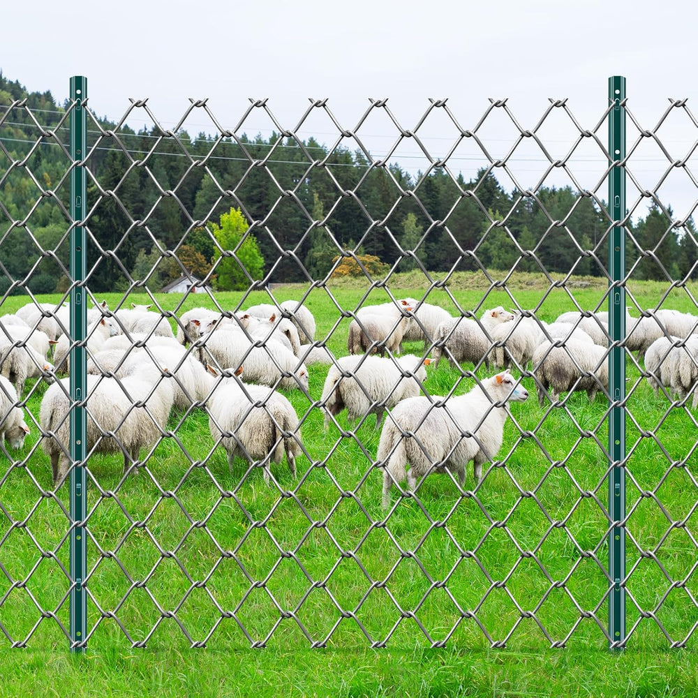 VEVOR 4 Feet U-Channel Metal Fence Post, 10 Pack with 20 Zip Ties & 20 Cl...