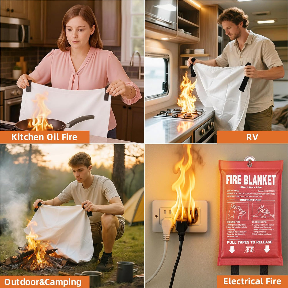 Fire Blanket 2 Pack - 40" x 40" Prepared Emergency Fire Blanket