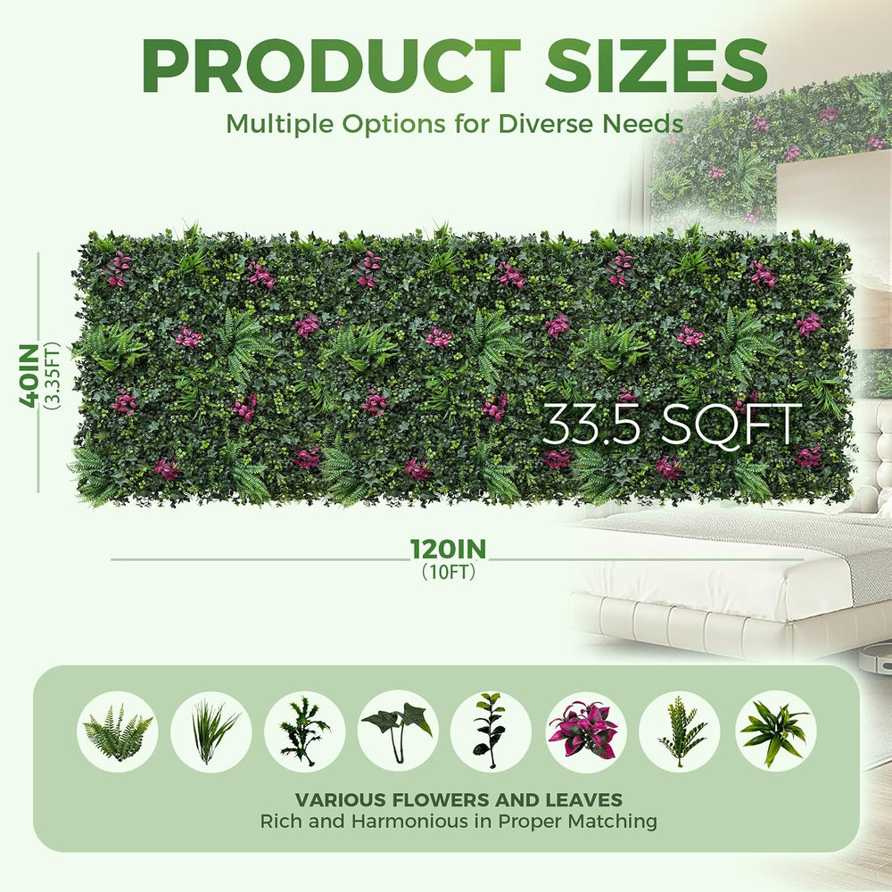 40x120 in (33.5 Sqft) Artificial Hedge Vine Roll Greenery Backdrop