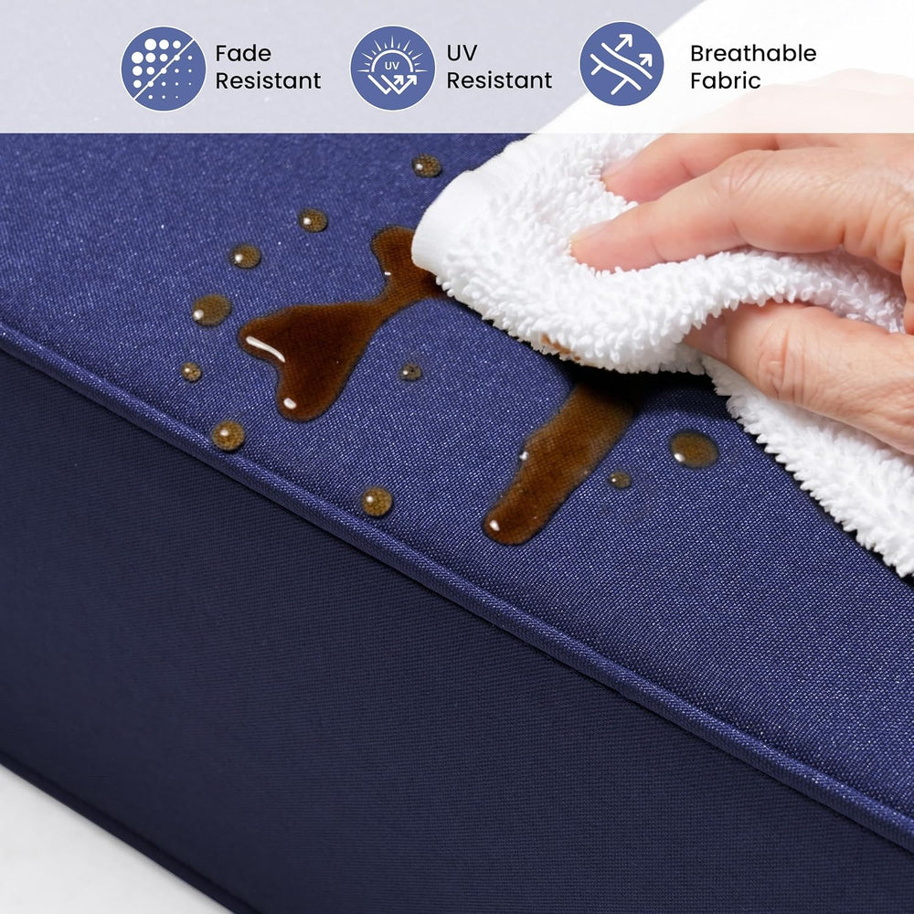 Crestlive Water Resistant Outdoor Deep Seat Cushion Set of 2, 24x24x5.5