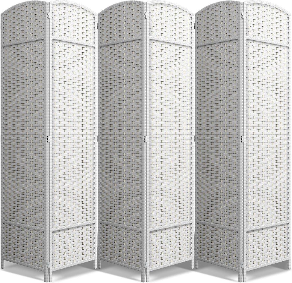 Sorbus Foldable Room Divider, Mesh Privacy Screen (6 Panel, White)