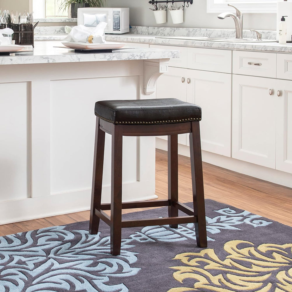 Linon Home Décor Kingston Backless Linon Claridge Stool, Counter Height, Brow...