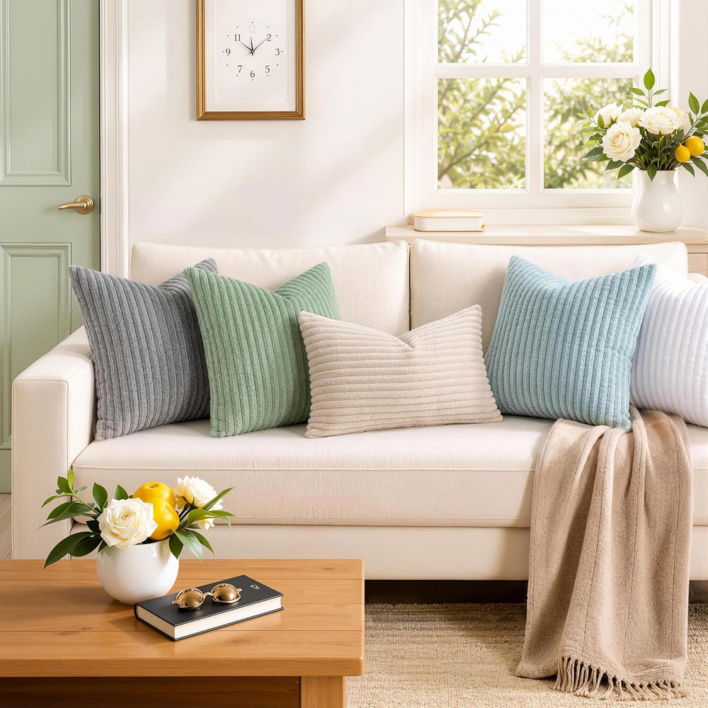 Simmore Fall Soft Apricot Flannel Throw Pillow Covers 24X24 Set of 2
